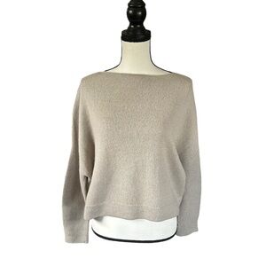 Lauren Manoogian Neutral 100% Baby Alpaca Knit Sweater Cropped Quiet Luxury Sm.